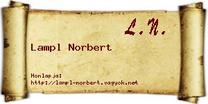 Lampl Norbert névjegykártya